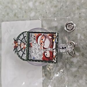 Acrylic christmas themed badge reel